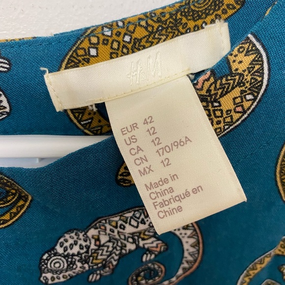 Teal chameleon print dress - Picture 4 of 6